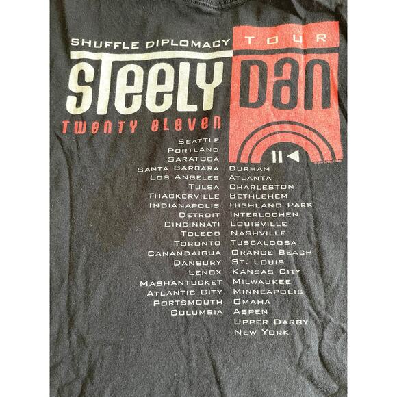 Steely Dan Shuffle Diplomacy 2011 Tour T-Shirt Black Size S - Picture 6 of 6